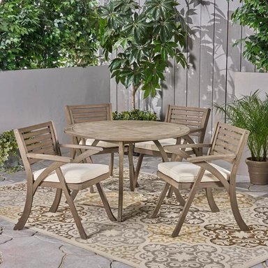 JUEGO COMEDOR TERRAZA JARDIN HOME PREMIUM TORI 4 SILLAS IVORY - 2
