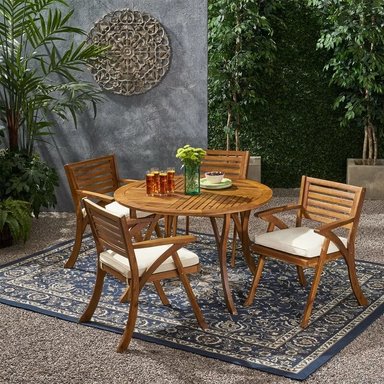 JUEGO COMEDOR TERRAZA JARDIN HOME PREMIUM TORI 4 SILLAS BLANCO - 2