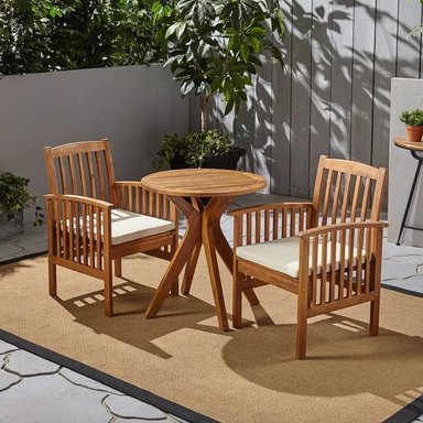 JUEGO COMEDOR TERRAZA JARDIN HOME PREMIUM TYLER 2 SILLAS BLANCO - 2