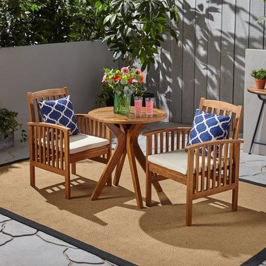JUEGO COMEDOR TERRAZA JARDIN HOME PREMIUM TYLER 2 SILLAS BLANCO - 3