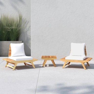 SET 2 SILLONES HOME PREMIUM CELERINA BLANCO + MESA CENTRO TERRAZA JARDIN