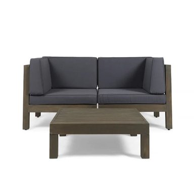 SET SOFA HOME PREMIUM KANG GRIS OSCURO + MESA CENTRO TERRAZA JARDIN 2 CUERPOS