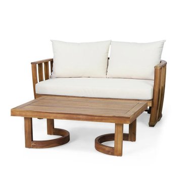 SET SOFA HOME PREMIUM GREGOR IVORY + MESA CENTRO TERRAZA JARDIN 2 CUERPOS