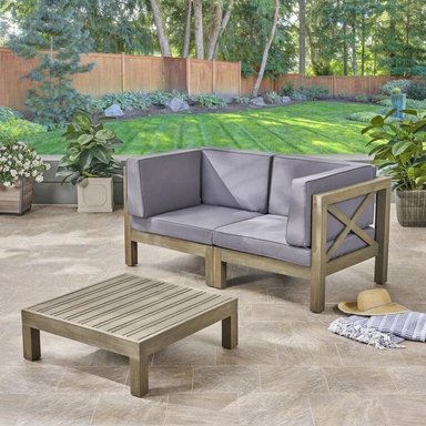 SOFA + MESA CENTRO TERRAZA/JARDIN HOME PREMIUM KANG 2 CUERPOS