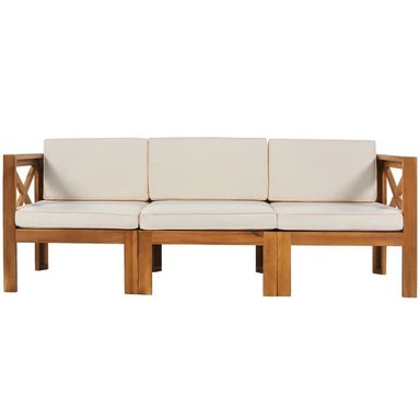 SET SOFA HOME PREMIUM HIMILCE CREMA + MESA CENTRO + BANQUETA TERRAZA JARDIN 3 CUERPOS - 2