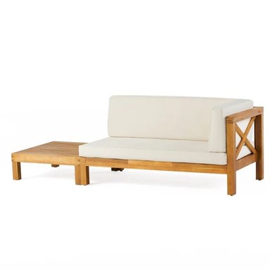 SET CHAISE LONGUE HOME PREMIUM MIN CREMA + MESA CENTRO TERRAZA JARDIN