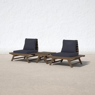 SET 2 SILLONES HOME PREMIUM CELERINA GRIS OSCURO + MESA CENTRO TERRAZA JARDIN