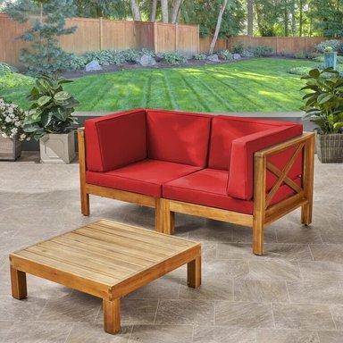 SET SOFA HOME PREMIUM KANG ROJO + MESA CENTRO TERRAZA JARDIN 2 CUERPOS - 2
