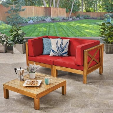 SET SOFA HOME PREMIUM KANG ROJO + MESA CENTRO TERRAZA JARDIN 2 CUERPOS - 3