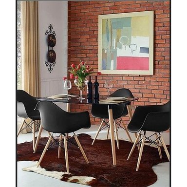 JUEGO COMEDOR HOME PREMIUM ELTON 4 SILLAS NEGRO - 2