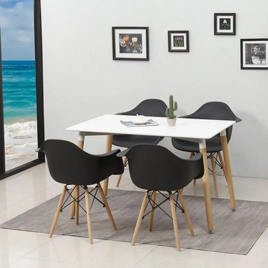 JUEGO COMEDOR HOME PREMIUM ELTON 4 SILLAS NEGRO - 2