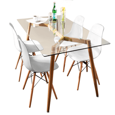 JUEGO COMEDOR HOME PREMIUM PENNY 4 SILLAS BLANCO