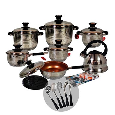 SET DE OLLAS SUPREMA 14 PIEZAS SU-TC020-14PC MAS CUCHARONES NEGRO