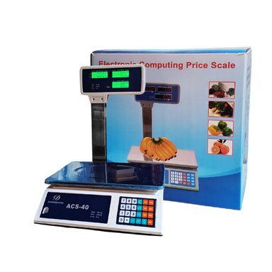 BALANZA DIGITAL BODEGUERA 40 KG DOBLE PANTALLA CON TORRE