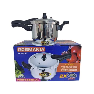 OLLA A PRESIÓN ROSMANIA 3 LITROS ACERO INOXIDABLE RS-P003L