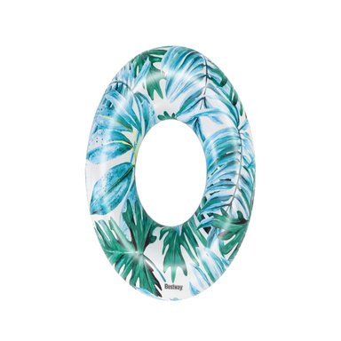 FLOTADOR ARO PALMAS TROPICALES CELESTE- BESTWAY