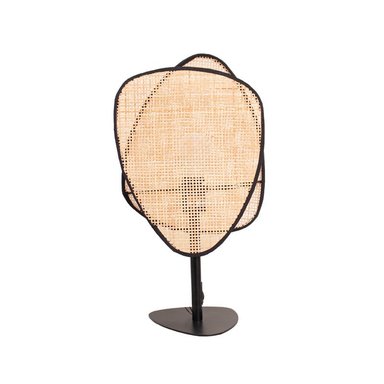 LÁMPARA MESA PANADECOR NEGRO RATTÁN