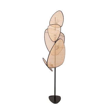 LAMPARA PANADECOR BEIGE DE PIE PISO RATTAN - 1