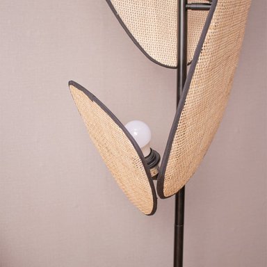 LAMPARA PANADECOR BEIGE DE PIE PISO RATTAN - 4