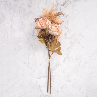 Ramos Rosas Artificiales Marrón Pack De 4