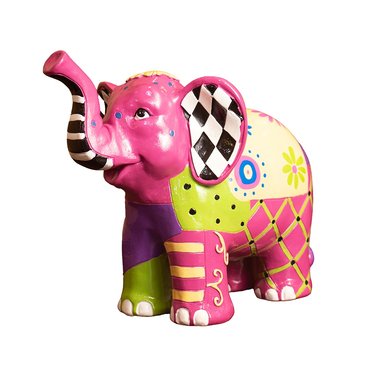 ELEFANTE MULTICOLOR 18CM POLIRESINA DECORATIVO