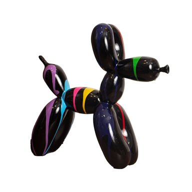 PERRO MULTICOLOR 28CM POLIRESINA DECORATIVO