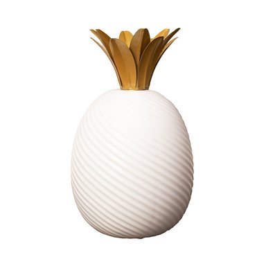 PIÑA BLANCO DORADO 24CM CERAMICA DECORATIVO
