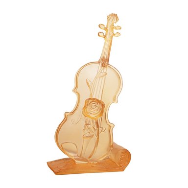 VIOLÍN DECORATIVO PANADECOR RESINA ÁMBAR TRANSLÚCIDA 29CM