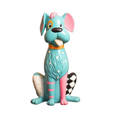 PERRO MULTICOLOR 25CM POLIRESINA DECORATIVO