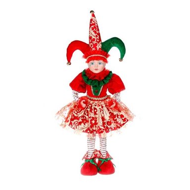 ARLEQUINA ROJO Y VERDE 53CM PANADECOR MUÑECOS DECORATIVOS PVC