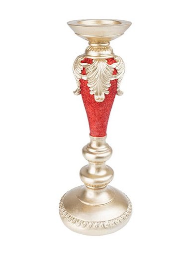 CANDELERO DECORATIVO DORADO Y ROJO 352CM POLIRESINA