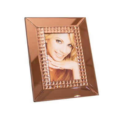 Marco De Fotos De Cobre Con Detalle Decorativo 24cm Espejado Pack De 2