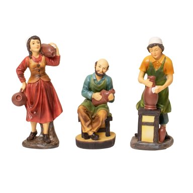 SET DE 3 ALDEANOS 25CM POLIRESINA