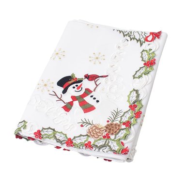 MANTEL PARA 4-6 SILLAS REDONDO BLANCO HOMBRE DE NIEVE