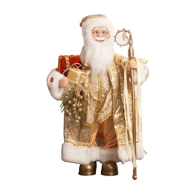 PAPA NOEL MUSICAL 60CM DORADO