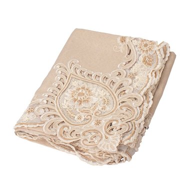 MANTEL PARA 6 SILLAS RECTANGULAR BEIGE POLIESTER BORDADO