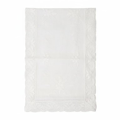 CAMINO 228CM BLANCO POLIESTER CON ENCAJE