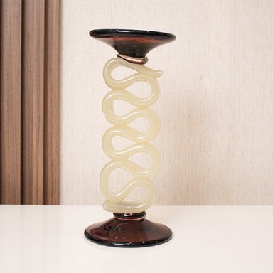 CANDELERO LUSSARA 28CM VIDRIO MURANO - 2