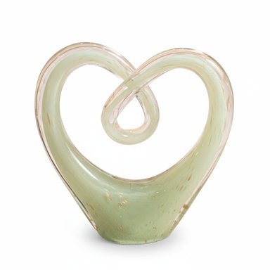 CORAZON DECORATIVO VERDE VIDRIO MURANO