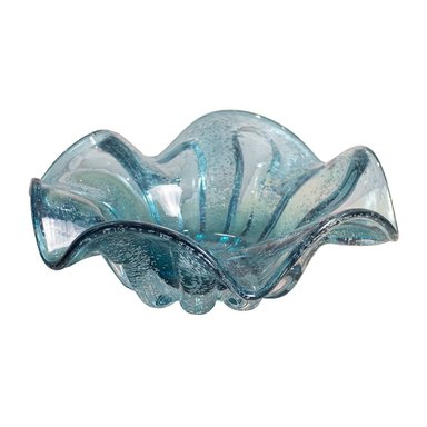 CENTRO DE MESA AURA I AZUL VIDRIO MURANO