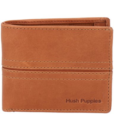 BILLETERA HUSH PUPPIES PARA HOMBRE OM STITCH COIN MARRÓN