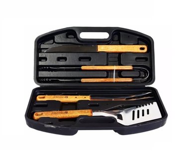 SET PARRILLERO BBQ FACUSA 4PZS CON MALETIN