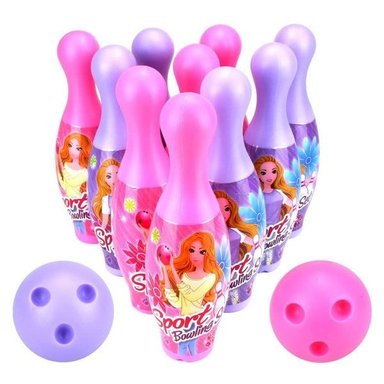 SET DE BOWLING NIÑA BOLOS PALITROQUES 10 PALOS + 2 PELOTAS