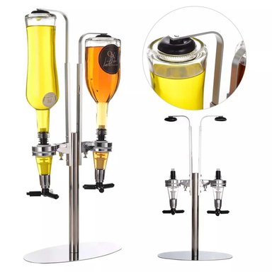 BARWARE GIBBEN PARANTE CROMADO DISPENSADOR LICORES 2 BOTELLAS
