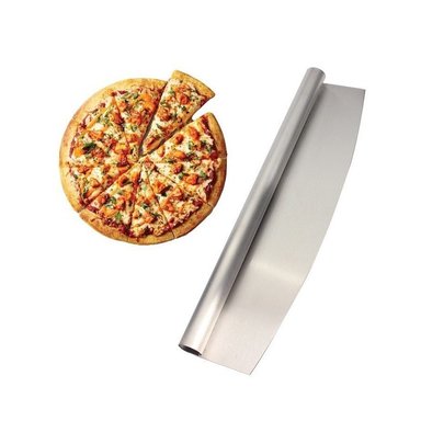 CORTADOR GIBBEN MEDIALUNA PLATEADO MASA PIZZA 35 CM O 14 PULGADAS