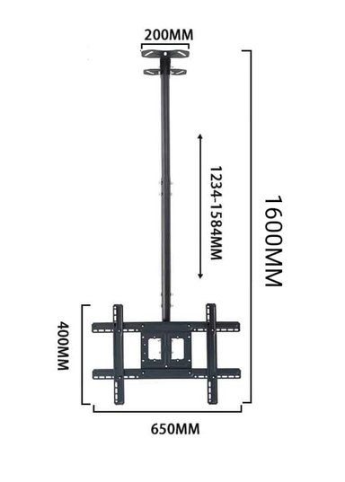 RACK PARA TV PEDS75 32 A 75' PEDESTAL ELEGANTE PISO KREARACK NEGRO - 3