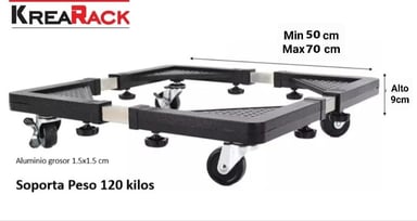 BASE CON RUEDAS PARA LAVADORA COCINA ETC 50 A 70CM/ 120KG - 1