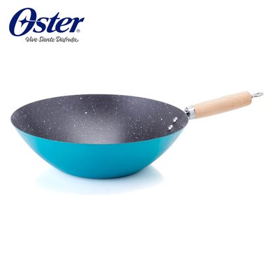 WOK DE ACERO AL CARBONO 30CM OSTER DENALI, RENDIMIENTO LEGENDARIO DISEÑADO PARA DURAR COLOR VERDE AZULADO
