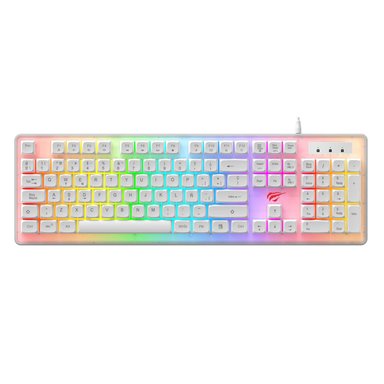 TECLADO GAMER ALÁMBRICO HAVIT KB876L-SP GAMENOTE RGB BLANCO - 1