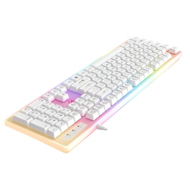 TECLADO GAMER ALÁMBRICO HAVIT KB876L-SP GAMENOTE RGB BLANCO - 2